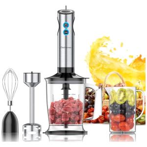 Mixer Elétrico de 12 Velocidades com Acessórios 800W, 110v, ELECHOMES HB102, Prateado