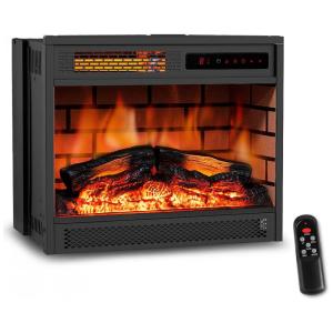 Lareira Elétrica de Embutir A45x55L, com Controle Remoto Temporizador de 12h e Luz de LED, 110v, LIFEPLUS FP404RNA B, Preto