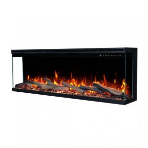 Lareira Elétrica de Embutir A43x127L com Controle por APP e Tela Sensível ao Toque, 110V 1500W, Dreamflame, Preta
