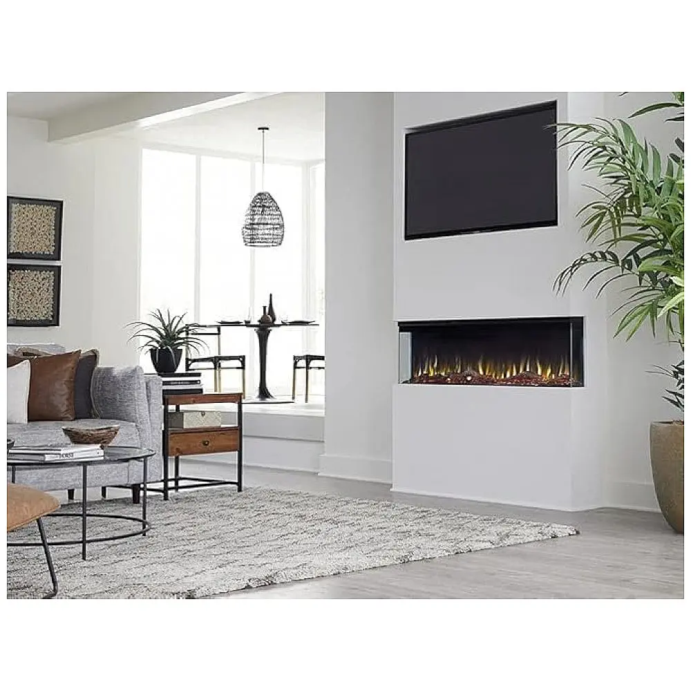 Lareira Elétrica de Embutir A43x127L com Controle por APP e Tela Sensível ao Toque, 110V 1500W, Dreamflame, Preta — foto 2
