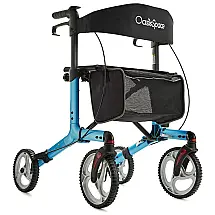 Andador Adulto para Idoso com Apoio de Braço, Assento Acolchoado e Cesto, Suporta até 136 kg - OASISSPACE Azul