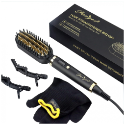 Escova Alisadora Elétrica com 5 Configurações de Temperatura e Desligamento Automático, Bivolt, PARYOE, Preto