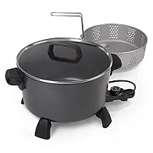 Fritadeira Elétrica á Óleo 9,4L com Superfície Antiaderente e Controle de Temperatura, 110V 1800W, Presto 06009, Preta