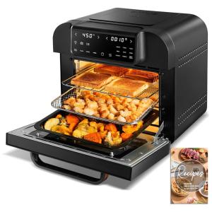 Forno Elétrico de Bancada 16 Litros 10 em 1 com Rotisserie e Desidratador, 110V 1500W, OIMIS, Preta