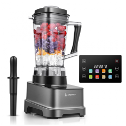 Liquidificador Profissional 8 em 1, 2L com Painel LED, Temporizador, 8 Velocidades e Pulso, 110V 2000W, Amzchef, Prata