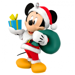 Enfeite de Natal Hallmark Keepsake Disney All About Mickey! Papai Noel Mickey, Plástico 3,2x4,8x3,2 cm