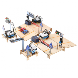 Kit educativo ACEBOTT QE027 trânsito inteligente ESP32 4 em 1 compatível Arduino para projetos STEM de transporte