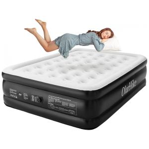 Colchão Inflável Casal Queen com Bomba Embutida, Para até 300KG, OlarHike, Preto