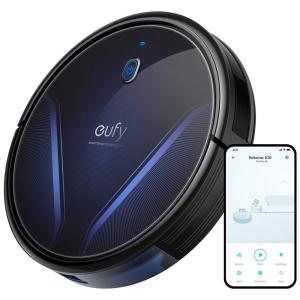 Aspirador de Pó Robô com Controle Remoto e Conexão WI FI, 110v, EUFY T2257, Preto