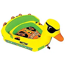 Boia Rebocável Aquática para 2 Pessoas com Bomba de Ar, Wow sports Lucky Duck, Amarelo