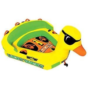 Boia Rebocável Aquática para 2 Pessoas com Bomba de Ar, Wow sports Lucky Duck, Amarelo