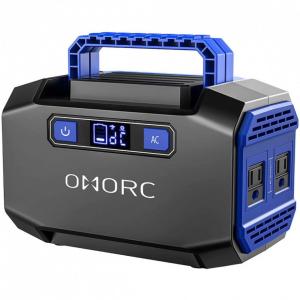 OMORC Estação de Energia Portátil 167W Saída AC 110V DC 12V e USB Luz LED Silencioso Fones Bluetooth