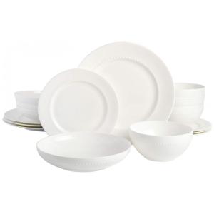 Aparelho de Jantar com 16 Peças em Porcelana Bone China, Gibson Elite, Branco