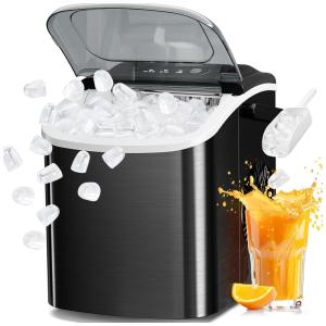 Máquina de Gelo Automática Portátil Produz até 11kg, 24H, Cor, 110v, ANTARCTIC STAR Z5812H, Preto