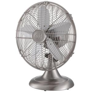 Ventilador de Mesa Retrô com 3 Velocidades, 110V, Good Housekeeping 92604, Prata