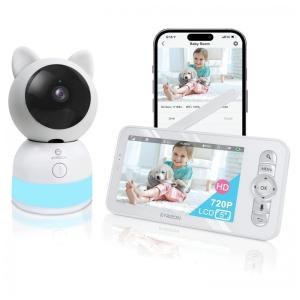 Babá Eletrônica Eyrizon Câmera 2K HD Wi Fi com Visão Noturna, Detecção de Temperatura e Movimento