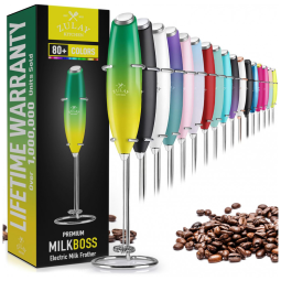 Espumador de Leite Elétrico Portátil para Café com Motor de Titânio e Alça Ergonômica, Verde Kiwi