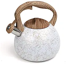 Chaleira de Chá 2.5L com Apito, Aço Inoxidável, FLANTOR, Branco