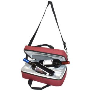 WITIS Bolsa Térmica Para Transporte de Vinhos até 2 Garrafas, KARRIAGE MATE JW591916DBBg, Vermelho