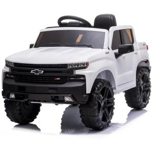 Kidzone Carrinho, Carro Elétrico 12V Recarregável, MP3, Bluettoth, Luz LED, 1 assento, Branco