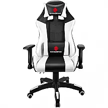 Cadeira Gamer Ergonômica Ajustável com Apoio para a Lombar, BOOMERSUN, Branco