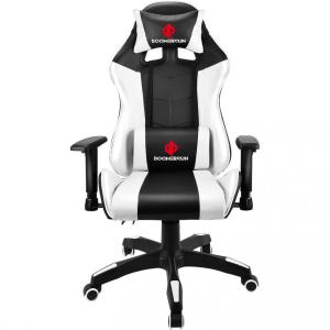 Cadeira Gamer Ergonômica Ajustável com Apoio para a Lombar, BOOMERSUN, Branco
