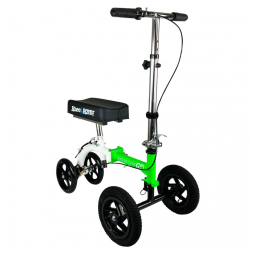 Andador 4 Rodas Dobrável com Cesta e Apoio para Joelho Ideal para Lesões no Pé, KNEEROVER, Verde