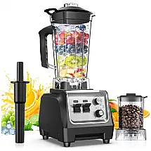 Liquidificador H-Duka Preto 1800W 28000 RPM 6 Lâminas Jarra 2L Moedor 600ml