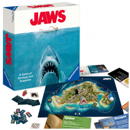 Jogo de Tabuleiro Jaws da Ravensburger: Diversão e Adrenalina em 1,20m de Estratégia e Suspense para Fãs de Tubarões!
