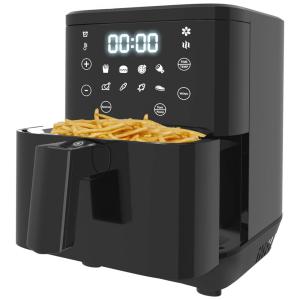 Fritadeira Elétrica AirFryer 3.4L com Painel Digital e Frigideira Antiaderente, 1200W, 110v, ECOCASA, Preto