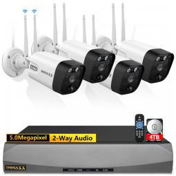 Sistema de Câmera de Segurança sem Fio 3K Wi Fi OOSSXX com Cartão de 4TB