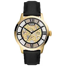 Relógio Masculino Analógico de Quartzo com Pulseira de Couro, Fossil ME3234, Verde e Marrom