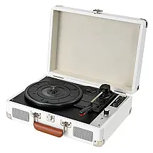 Toca-Discos Hododou Vinil Portátil Bluetooth Gravação USB com Alto-Falantes Embutidos - Branco