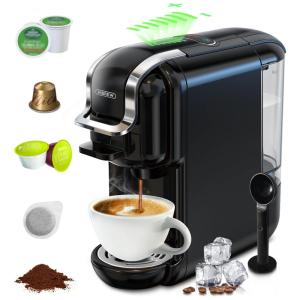 Máquina de Café Expresso 5 em 1 Capacidade 590 mL 19 Bar, Indicador LED, 110V 1450W, HiBREW, Preta