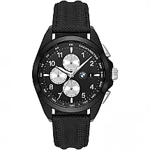 BMW Relógio Masculino de Quartzo, com Pulseira de Couro, Marrom