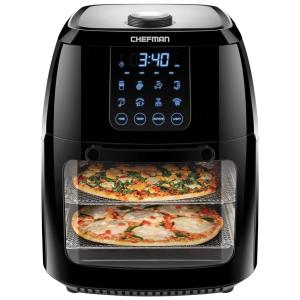 Fritadeira elétrica AirFryer com 6L de Capacidade e Painel de Controle, 110v, CHEFMAN 6 Liter Digital Air Fryer Rotisserie, Preto
