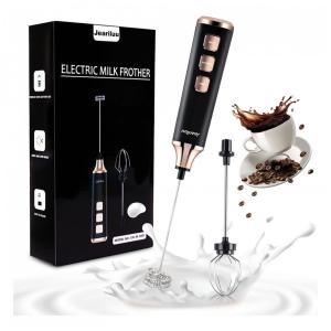 Espumador Elétrico de Leite, Recarregável USB, JEARILUU L2, Preto