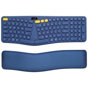Teclado Ergonômico Sem Fio Recarregável Reduz a Tensão das Mãos com Teclado de Máquina de Escrever e Descanso de Pulso, EIRIX, Azul