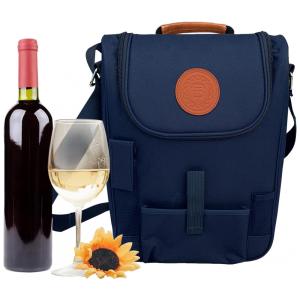 Bolsa Térmica Para Transporte de Vinhos Bartrends até 3 Garrafas, Azul