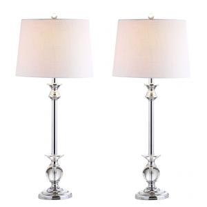 Abajur Luminária de Mesa em Cristal e Metal, Estilo Contemporânea com 83 cm de Altura para Quarto, Sala de Estar e Escritório, 2 Un