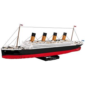 Kit de Construção Navio RMS Titanic com 2840 Peças, COBI, Branco, Vermelho e Preto Edição Limitada