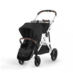 Carrinho de Bebê Duplo Modular com Mais de 20 Configurações e Inclui Cesto de Compras Removível, Cybex Gazelle S, Preto e Marrom