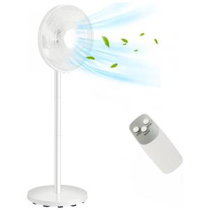 Ventilador de Torre com Controle Remoto, 3 Velocidades e Altura Ajustável, 110V 64W, TANGKULA, Branco