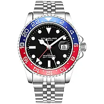 Stuhrling Relógio Masc , Quartzo, Dual Hora, Prova DÁgua 100m, 3 Cores