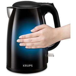 Chaleira Elétrica Parede Dupla em Aço Inoxidável com Toque Frio 1.5 Litro, KRUPS BW26, Preto