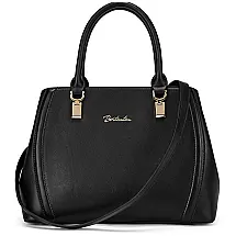 HOSTANTEN Bolsa de Couro Feminina, Preta
