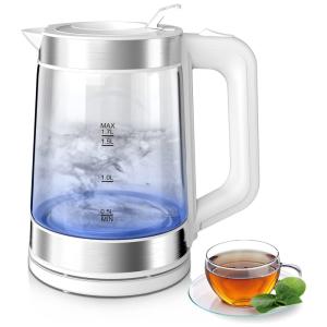 Chaleira Elétrica iFedio 1.7L em Aço Inoxidável com Desligamento Automático e Proteção Contra Fervura, 110V, Branca