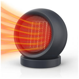 Aquecedor Espacial Portátil, Ventilador de Aquecimento de Alta Potência com Elementos Cerâmicos PTC para Uso Interno - Cinza Escuro,Coolfor