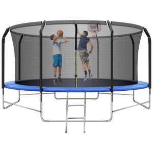 Trampolim JINS VICO 10 12 14 16 pés com rede de proteção de barra de equilíbrio, trampolim espesso de 1,3 1, para adultos e crianças