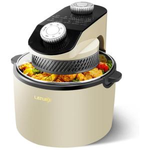 Fritadeira Elétrica AirFryer 3.8L com Temperatura Ajustável, 110V 1100W, LATURE, Bege